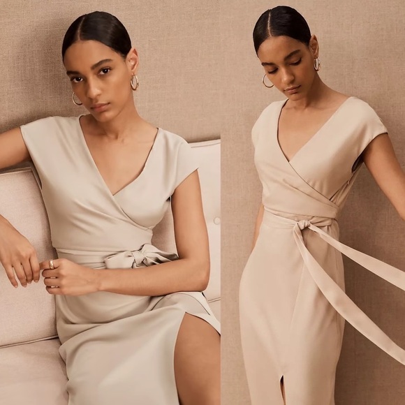 bhldn louisa satin charmeuse midi dress Anthropologie | Dresses | Bhldn Louisa Satin Charmeuse Midi Dress